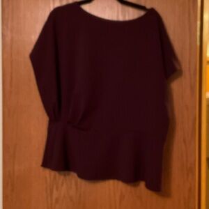 Express Brand Elegant Burgundy Women's Ruched Waist Top